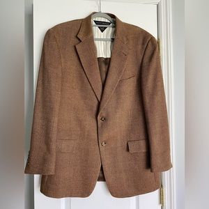 Tommy Hilfiger Blazer Mens 43R Brown Tweed Plaid Sport Jacket USA Made Casual